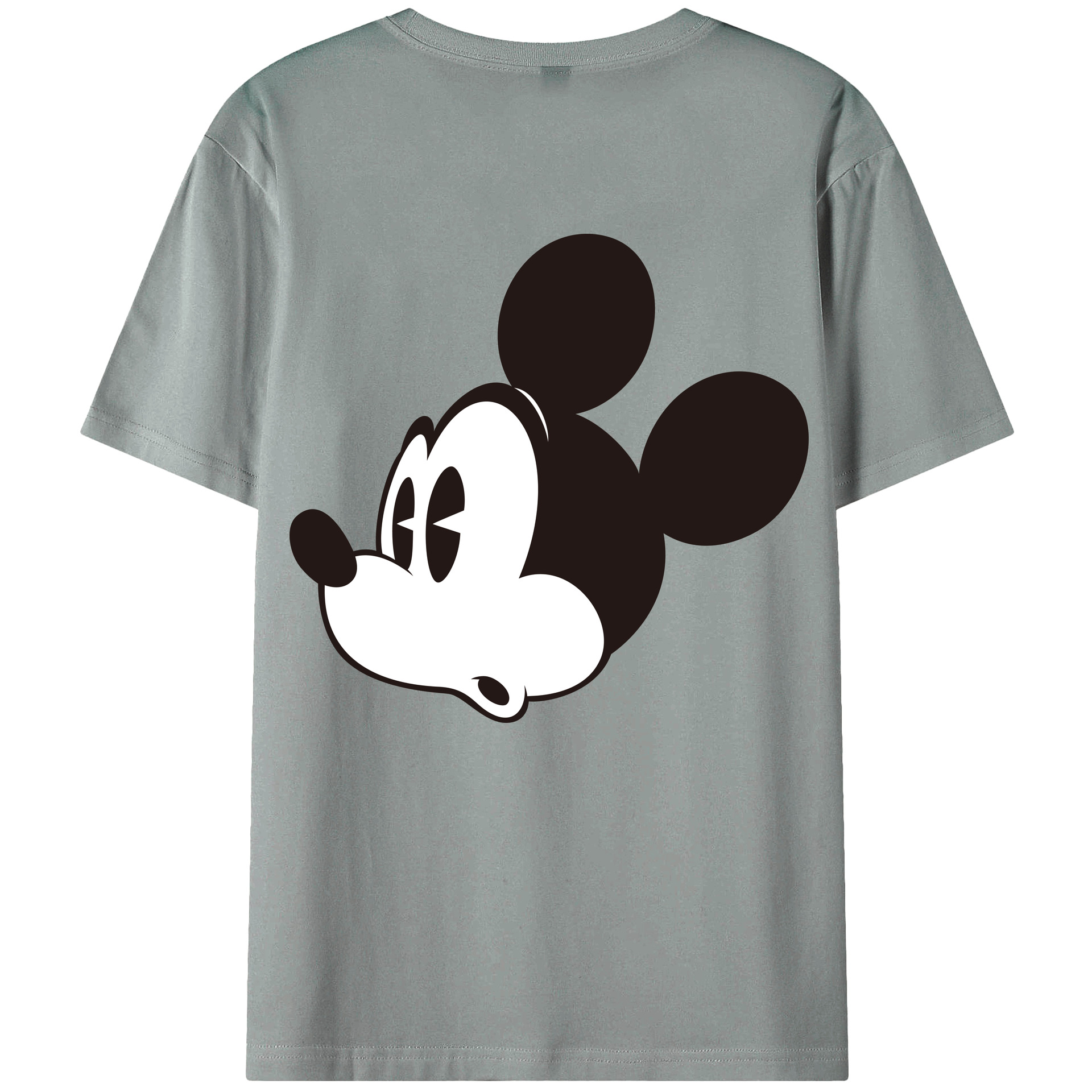 ミッキーマウス Mickey Mouse 綿100％ メンズ半袖Tシャツ（バックプリント） 通気性